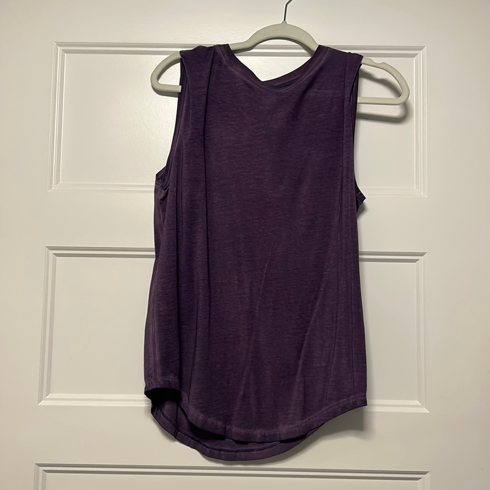 Purple LULULEMON oversized tank.